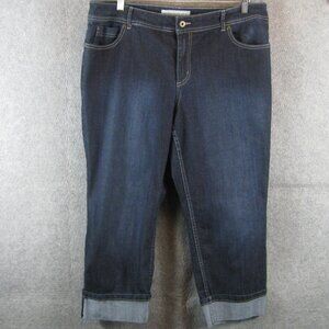 Chico's Platinum Denim Cuffed Crop Jeans